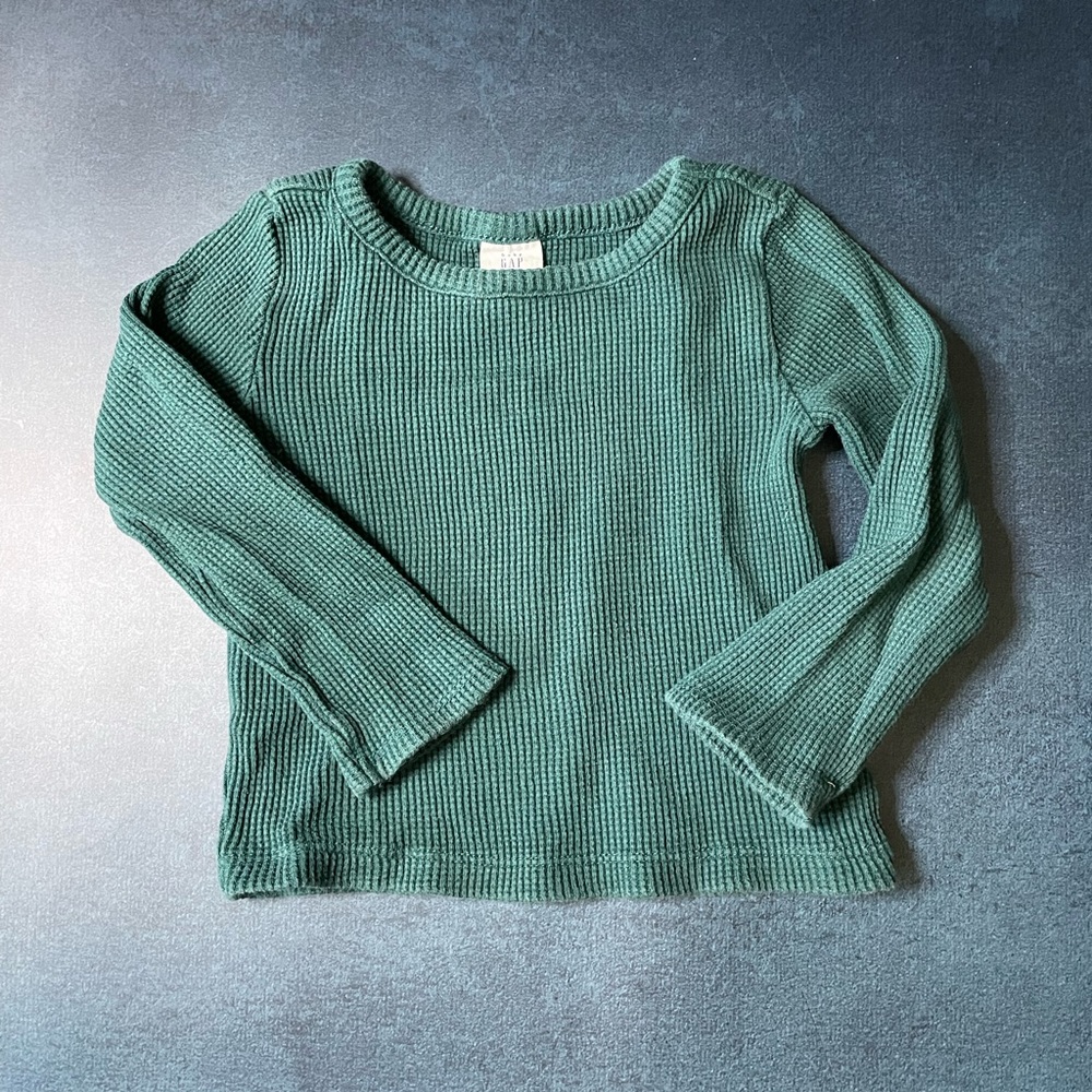 Gap long sleeve waffle knit shirt 18-24mo